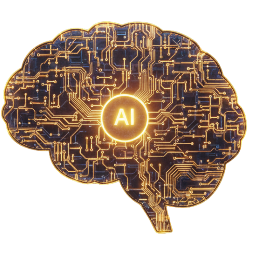 futuristic glowing brain icon